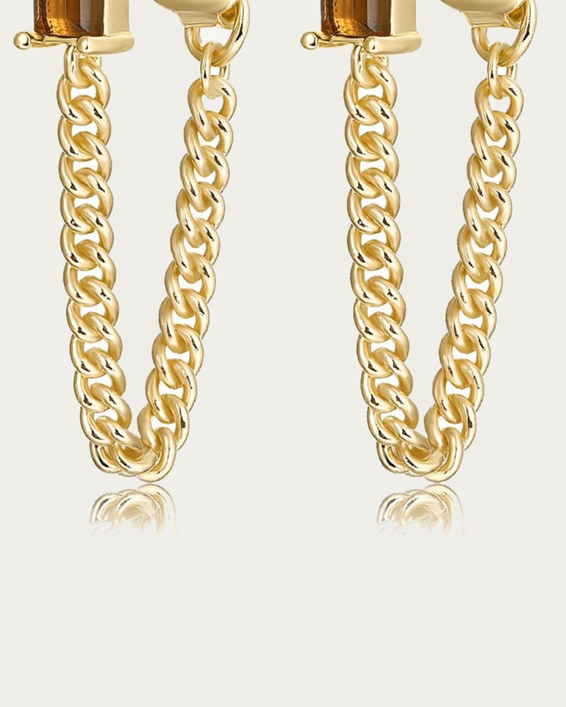 Front of a size O/S Lionel Gemstone + Chain Studs in Gold in Gold by F+H Studios. | dia_product_style_image_id:329575